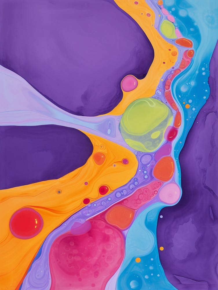 Abstract Painting Of Colored Liquid