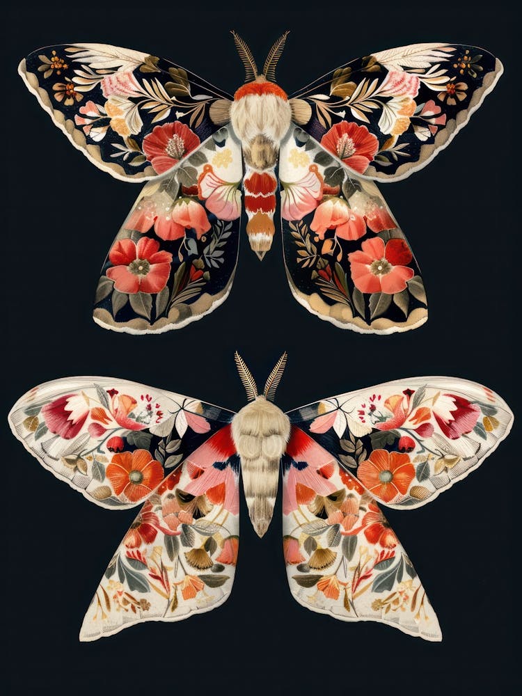 Dark Butterflies William Morris Style 9