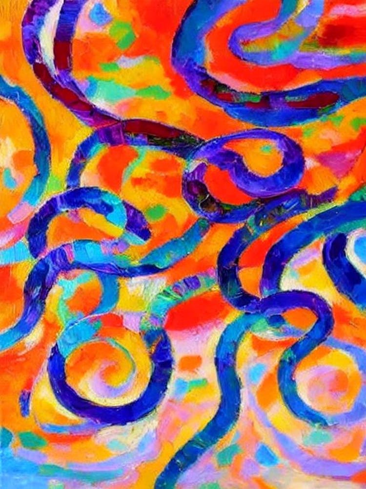 Glass Octopus Matisse Inspired