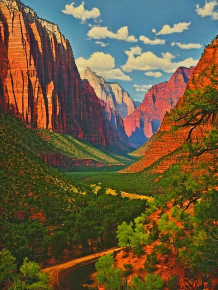 Zion National Park2 United States Of America Vintage Poster