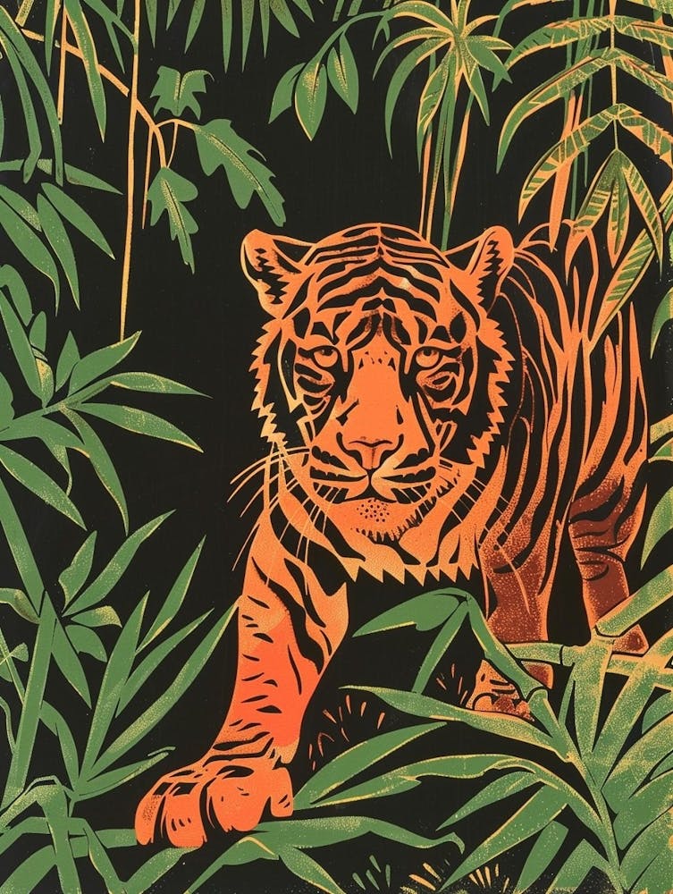 Zoo Austin Texas Colourful Blockprint 2