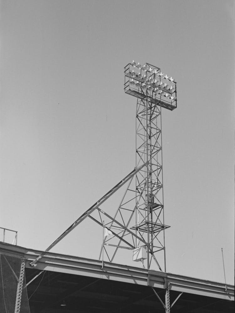 Untitled Photo, Possibly Related To Signs And Lighting Standards At Baseball Park, Saint Paul, Minnesota By Russell