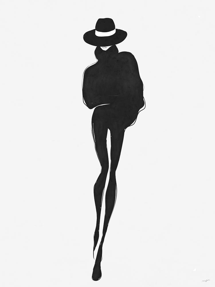 Silhouette Of A Woman In A Hat