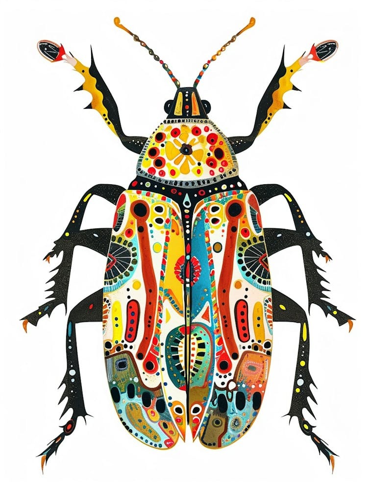 Colourful Insect Illustration Flea Beetle 10