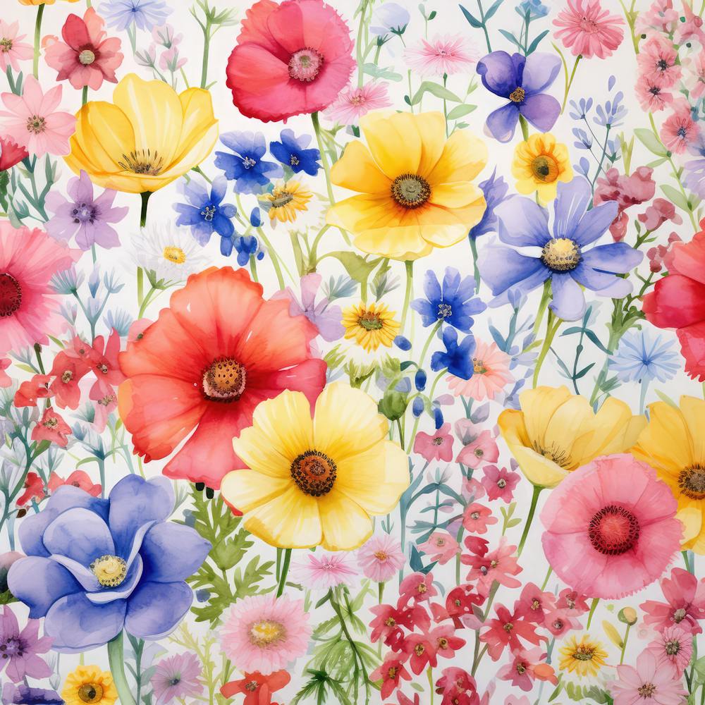 Watercolor Windflowers Garden 4