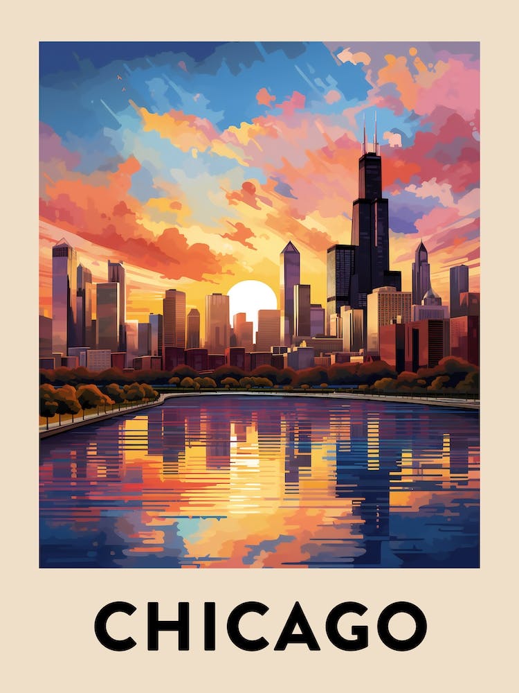 Chicago Affiche de voyage 18