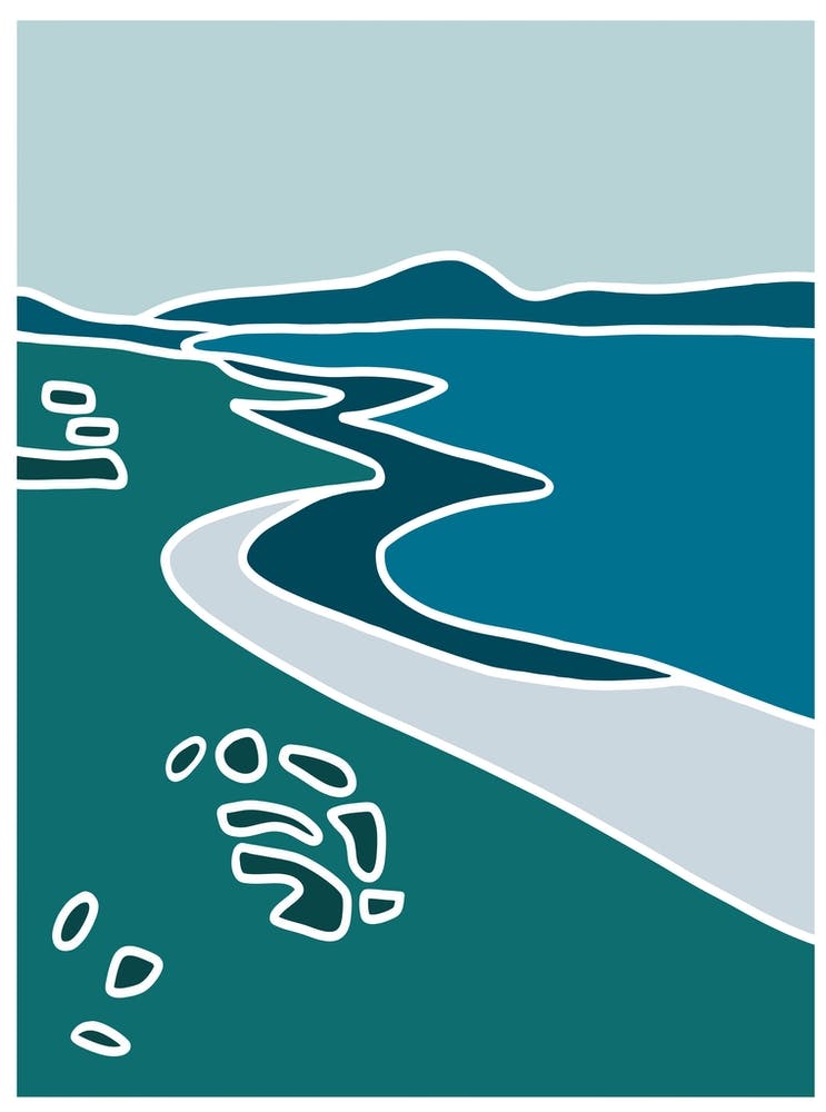 Blue Scottish Beach Scene