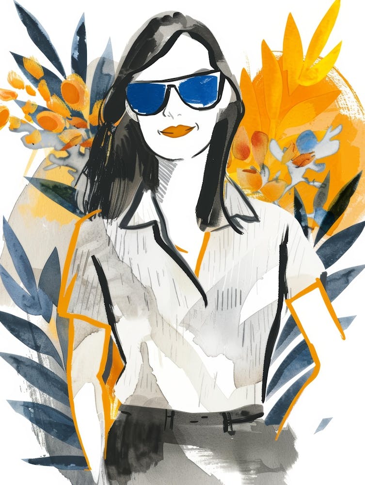 Illustration Of A Woman In Sunglasses 1