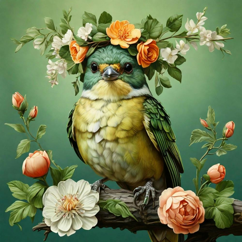Bird In A Flower Crown 2