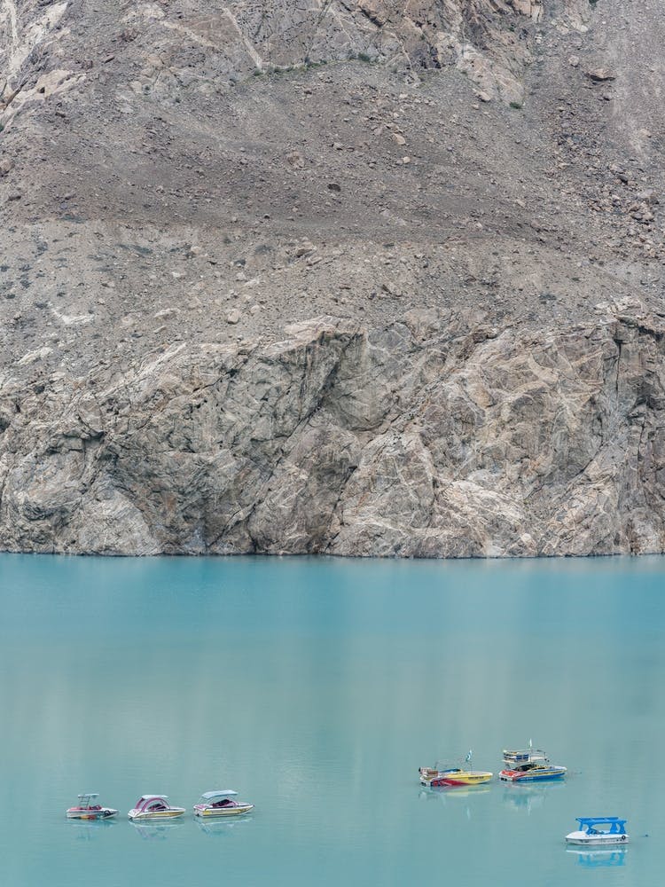 Turquoise Lake With Boats