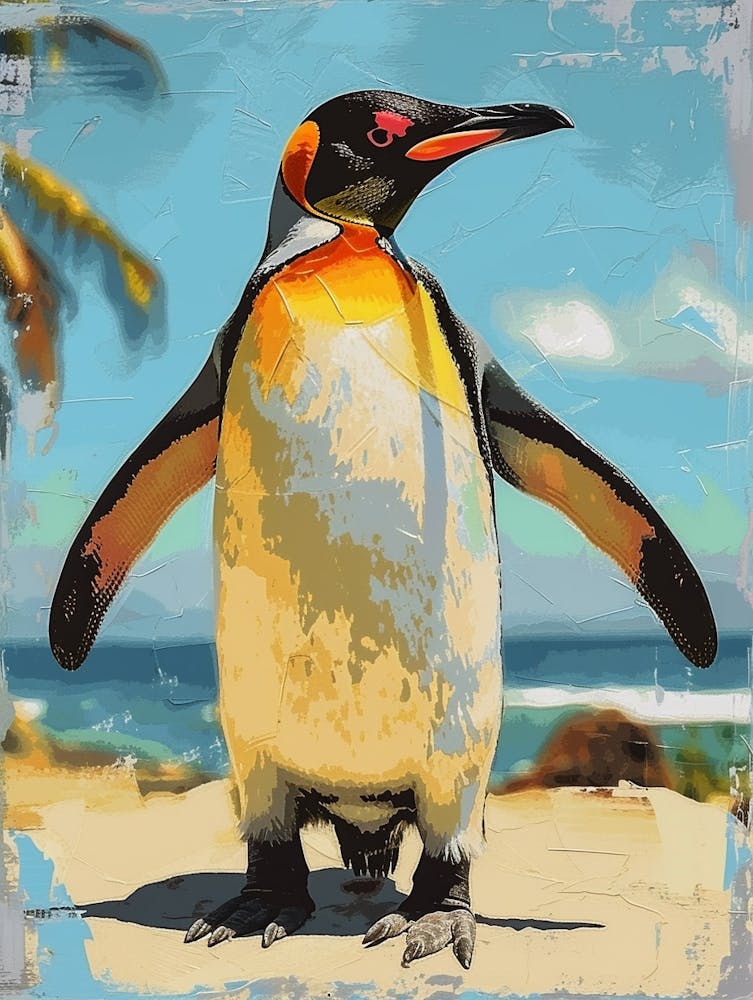 Galapagos Penguin Petermann Island Colour Block Painting 4