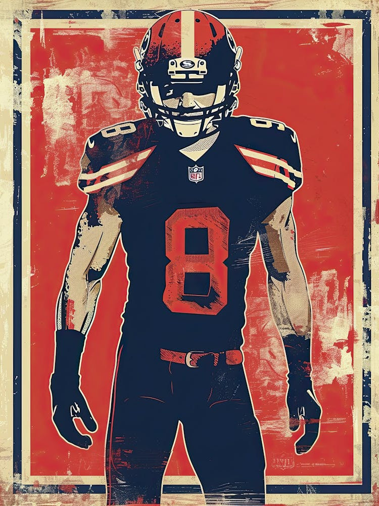 American Football Player Vintage Poster 45