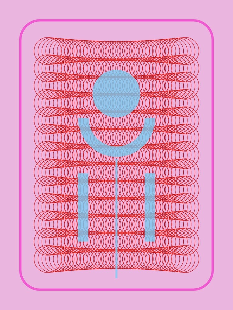 Movement Pink Blue Abstract