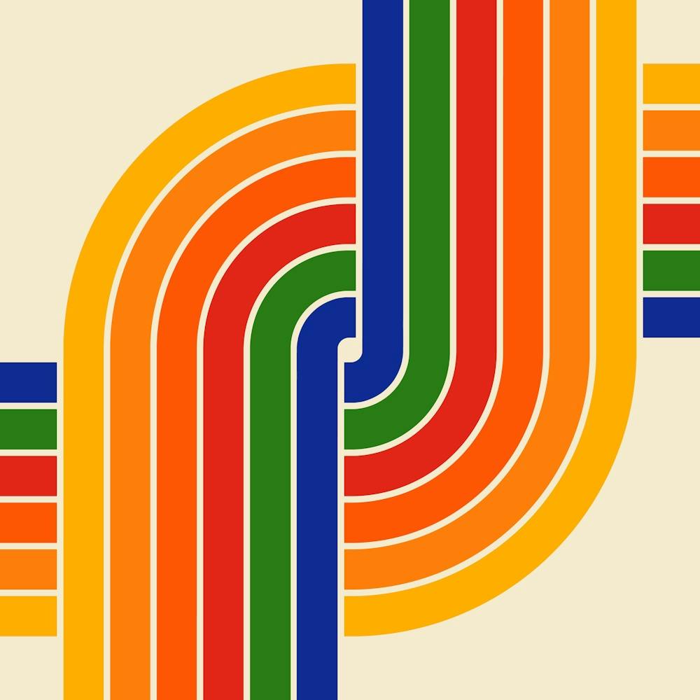 70s Retro Vintage Style Geometric Pattern
