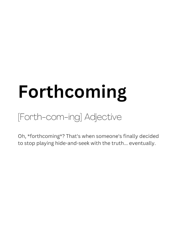 Forthcoming Definition Meaning