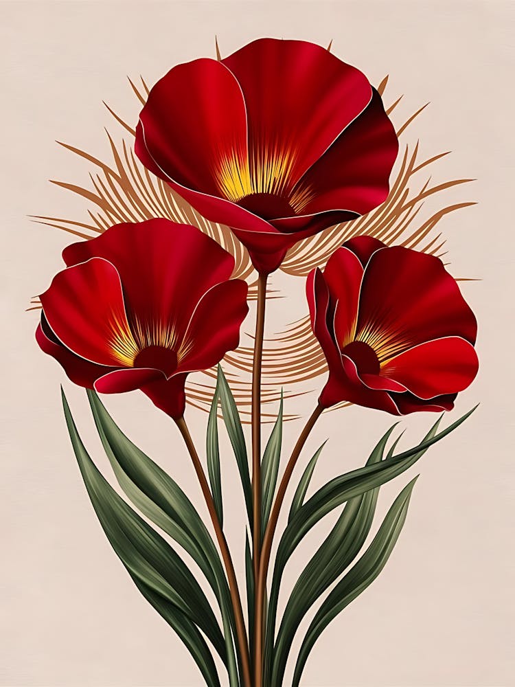 Rote Mohnblumen Leinwanddruck
