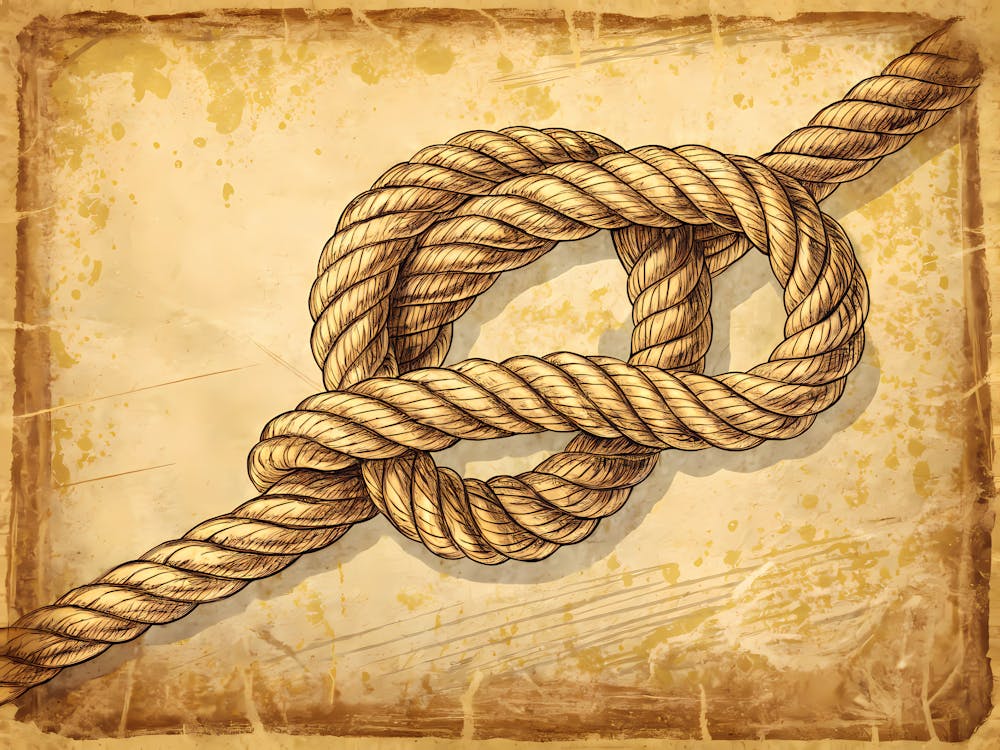 Retro Vintage Style A Hand Drawn Rope Knot Symbol