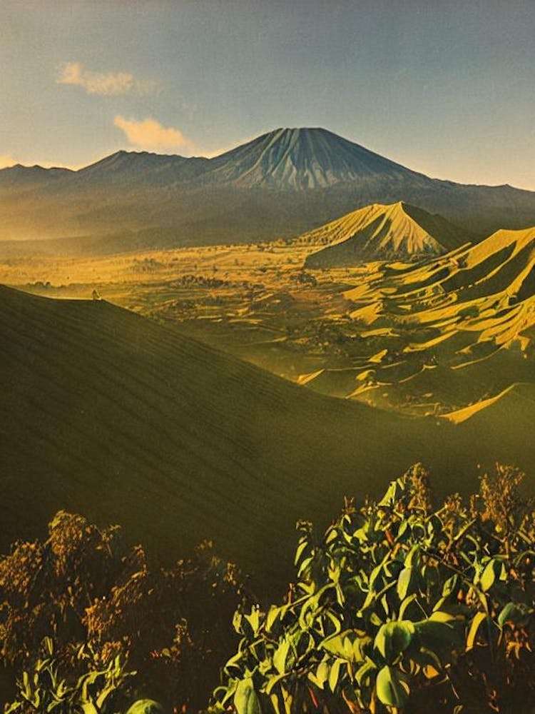 Bromo Tengger Semeru National Park Indonesia Vintage Poster
