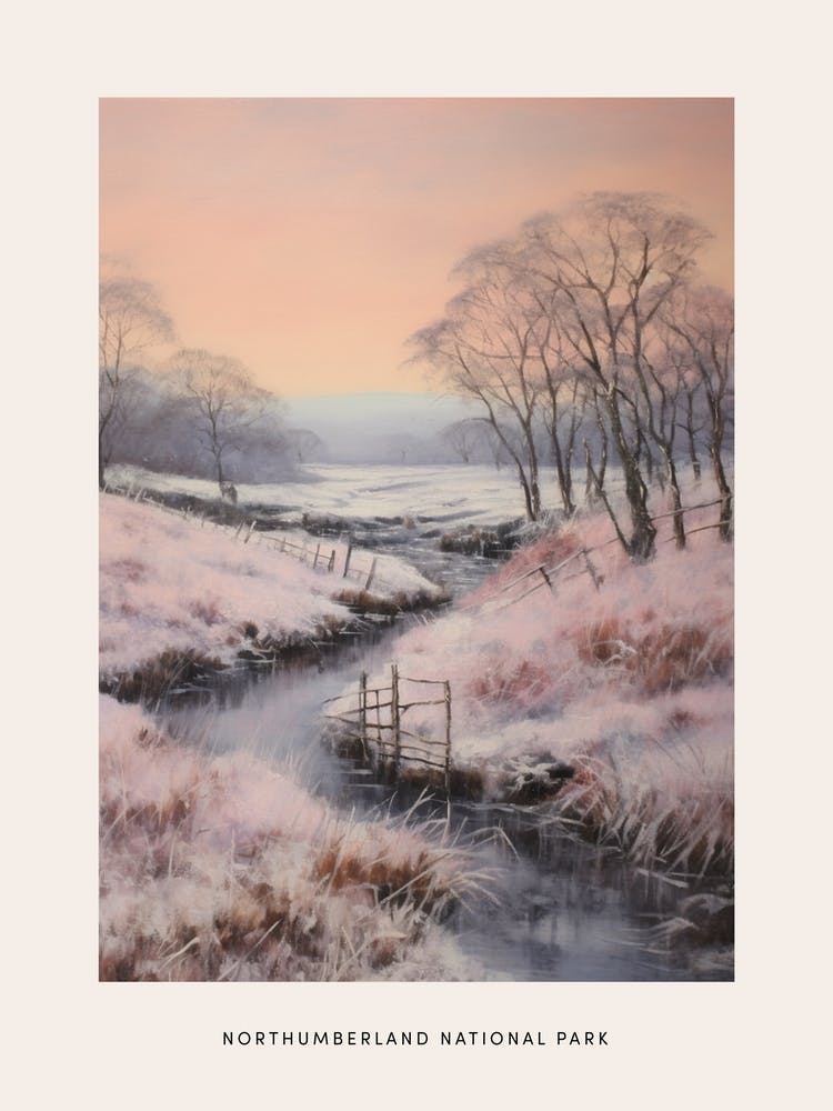Dreamy Winter National Park Poster  Northumberland National Park United Kingdom 4