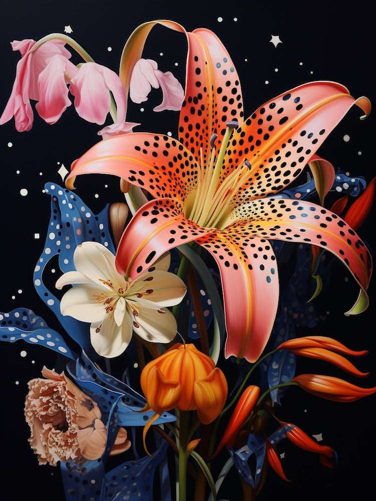 Surreal Florals Lily 4 Flower Painting