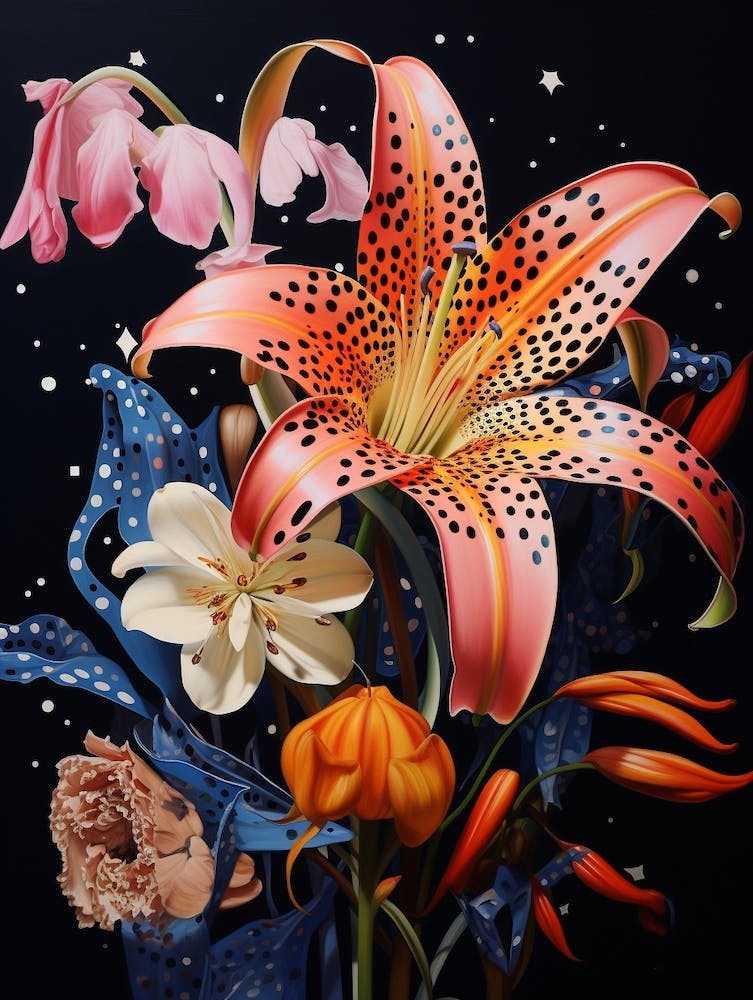 Surreal Florals Lily 4 Flower Painting