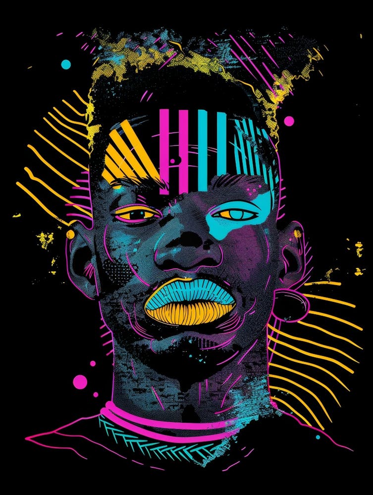 Man With A Colorful Face 1