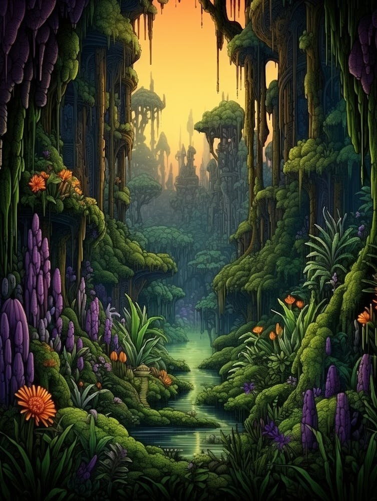 Jungle Landscape Pixel Art 2