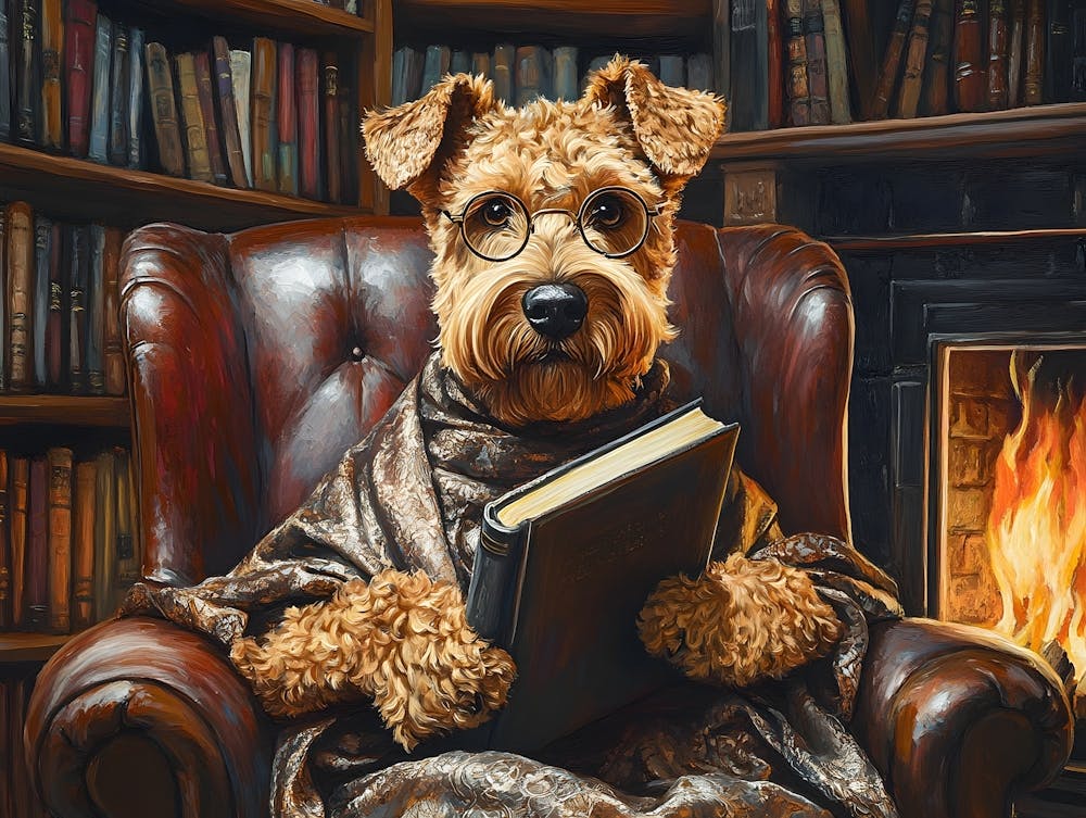 Classy Airedale At The Bar 3