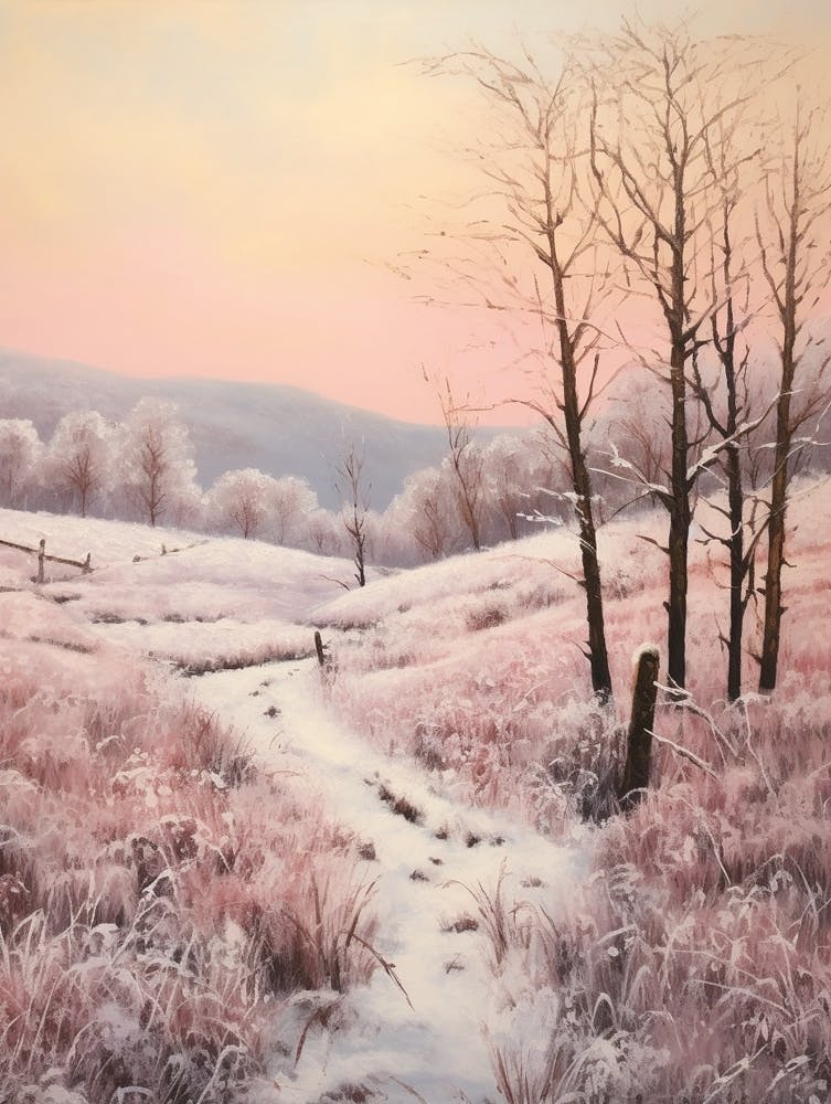 Dreamy Winter Painting The North York Moors England 3