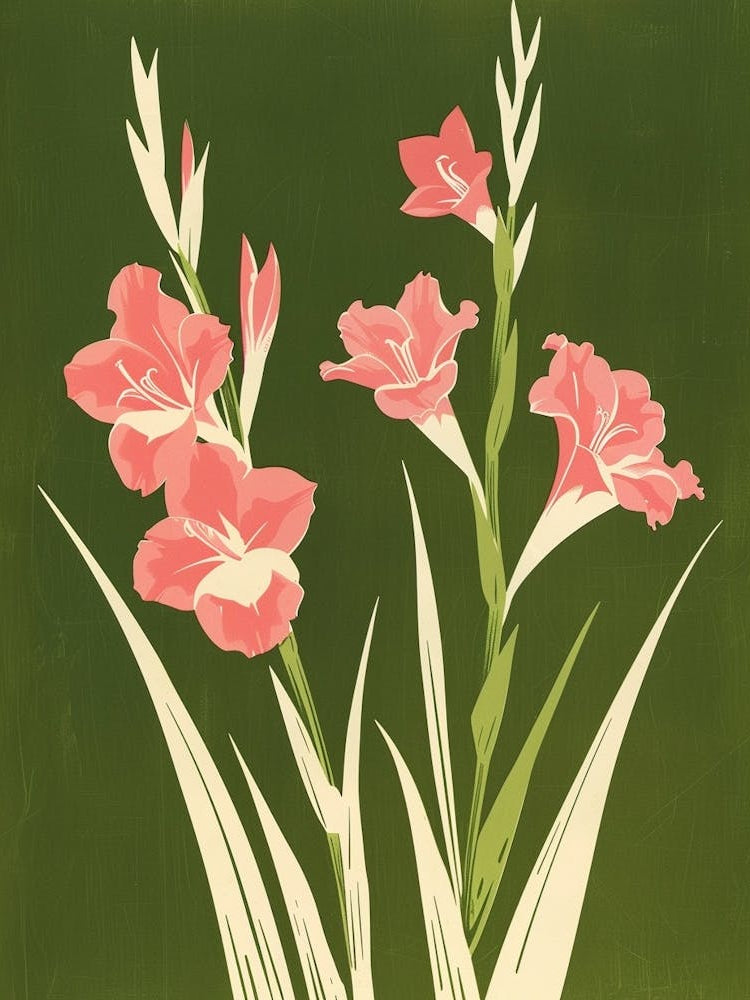 Pink & Green Gladiolus 2