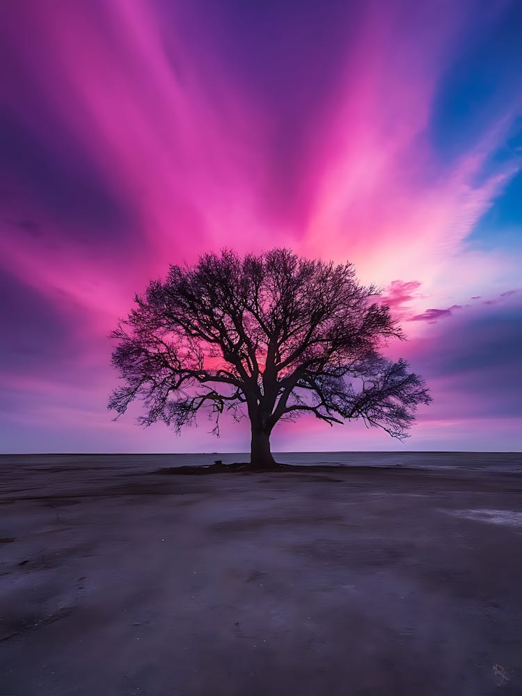 Lone Tree At Sunset