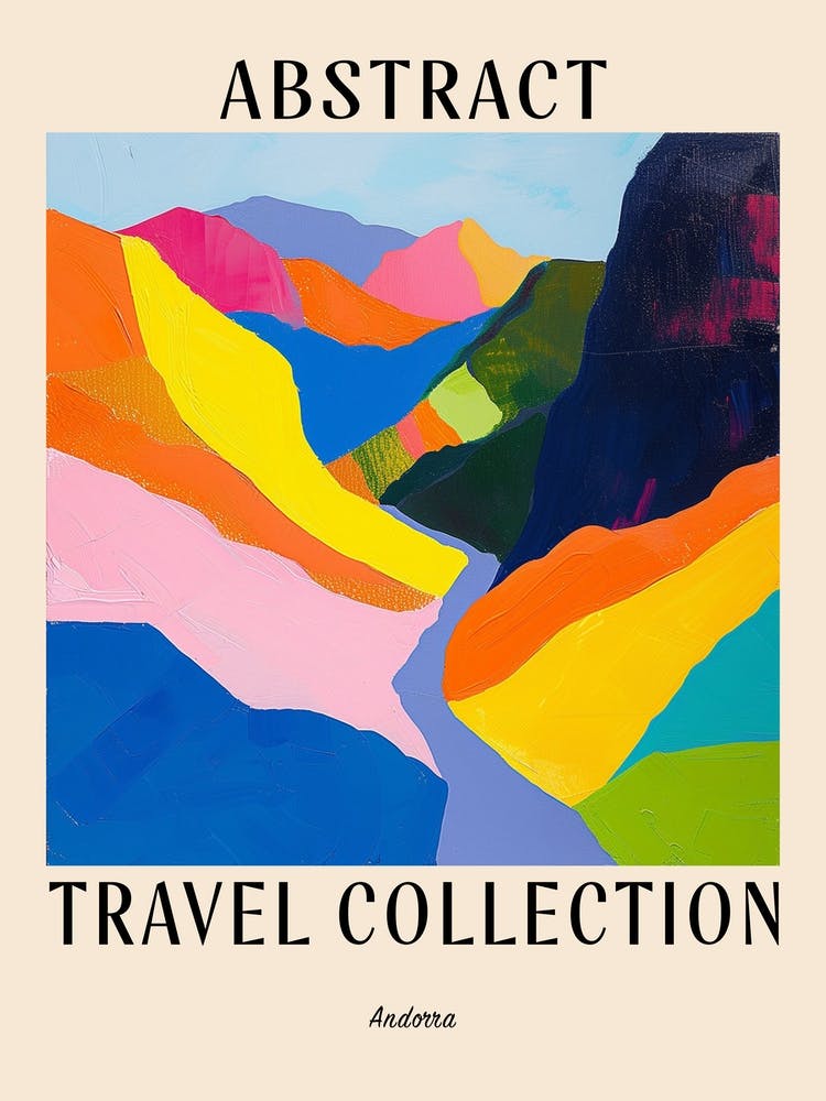 Affiche collection de voyage abstraite Andorre 4