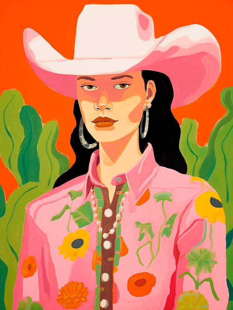 Vivid Painted Desert Cowgirl Portrait