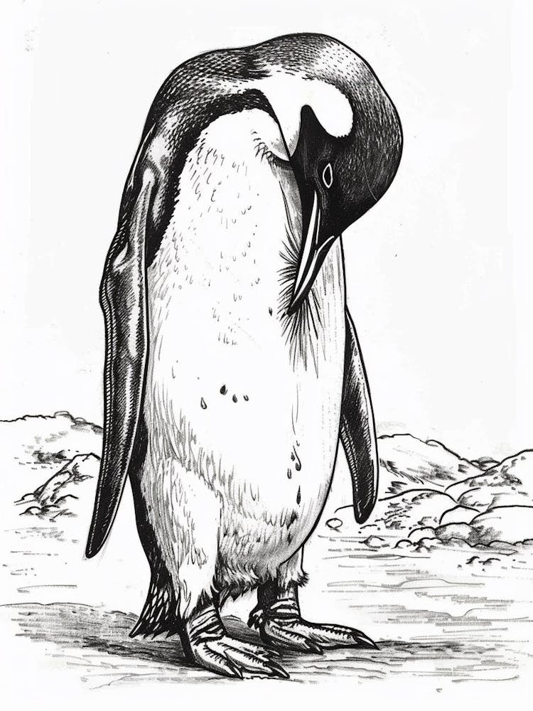 Emperor Penguin Grooming Their Feathers 1
