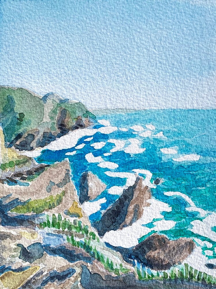 Watercolor Cliffs