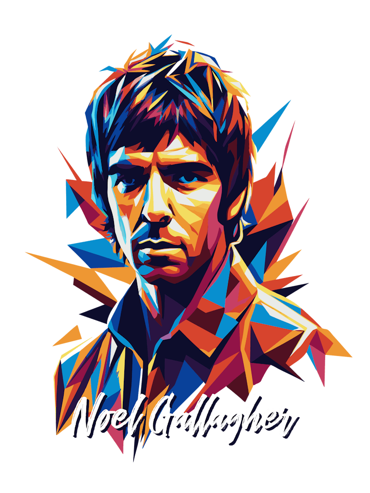 Oasis Noel Gallagher 03 Portrait Music Icon Style WPAP Pop Art