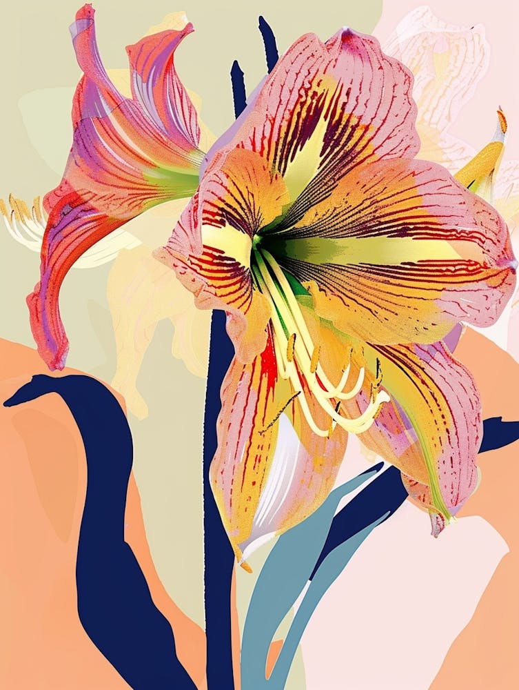 Colourful Flower Illustration Amaryllis 8