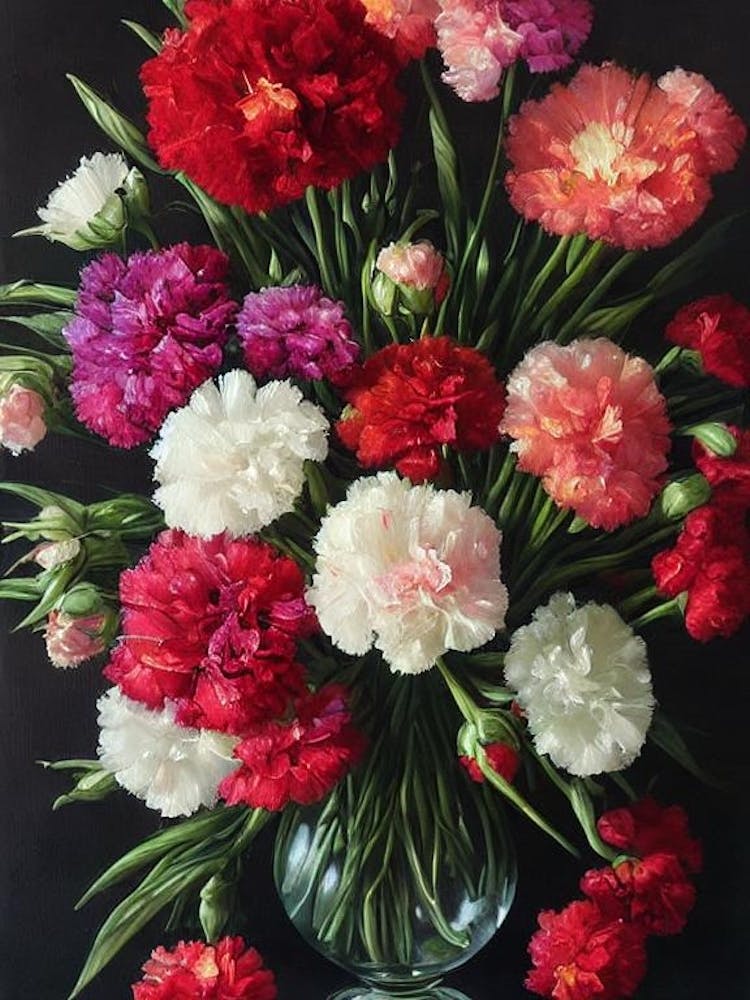 Carnations 2 Still Life Oil Painting Flower