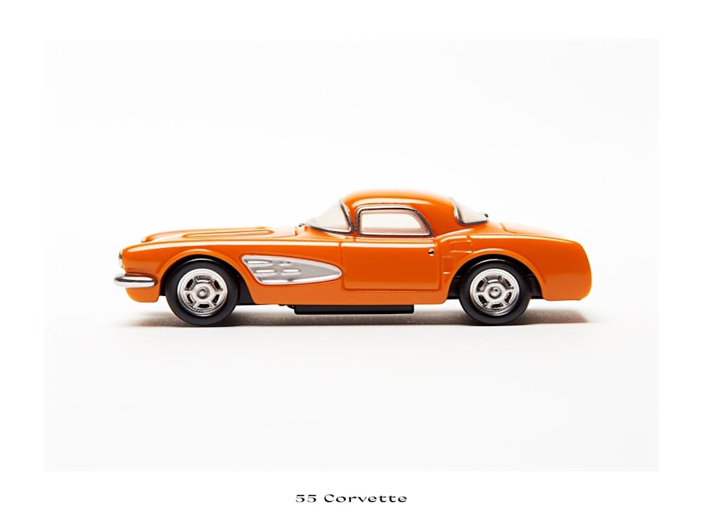 Toy Car 55 Corvette Orange Poster
