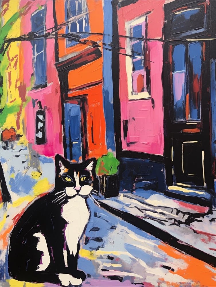 Painting Of A Cat In Syracuse Italy