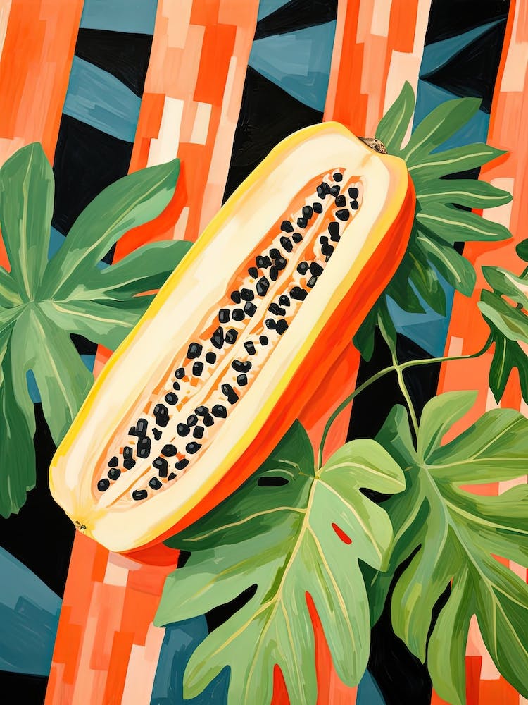 Papaya Fruit Summer Illustration 3