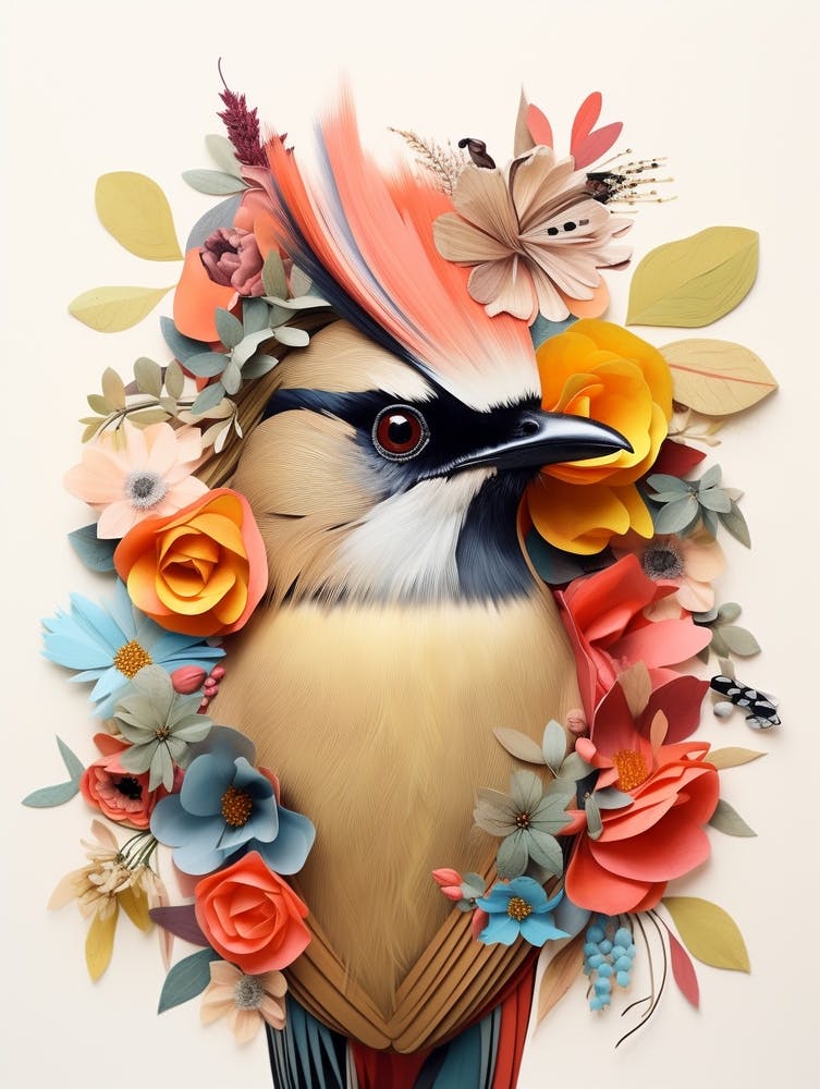 Bird With A Flower Crown Cedar Waxwing 2