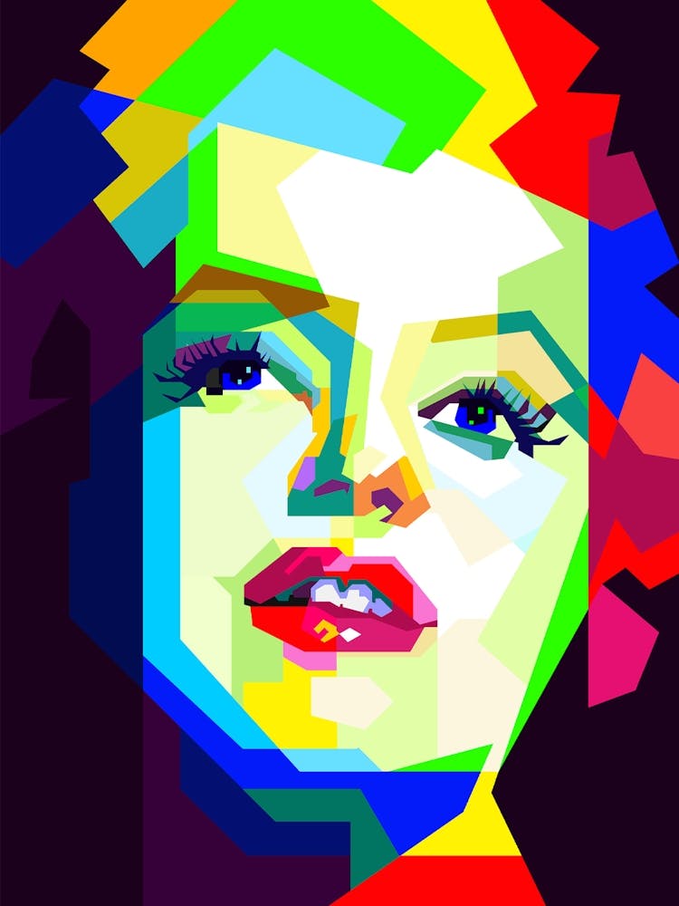 Marilyn Monroe Colorful Illustration Pop Art WPAP
