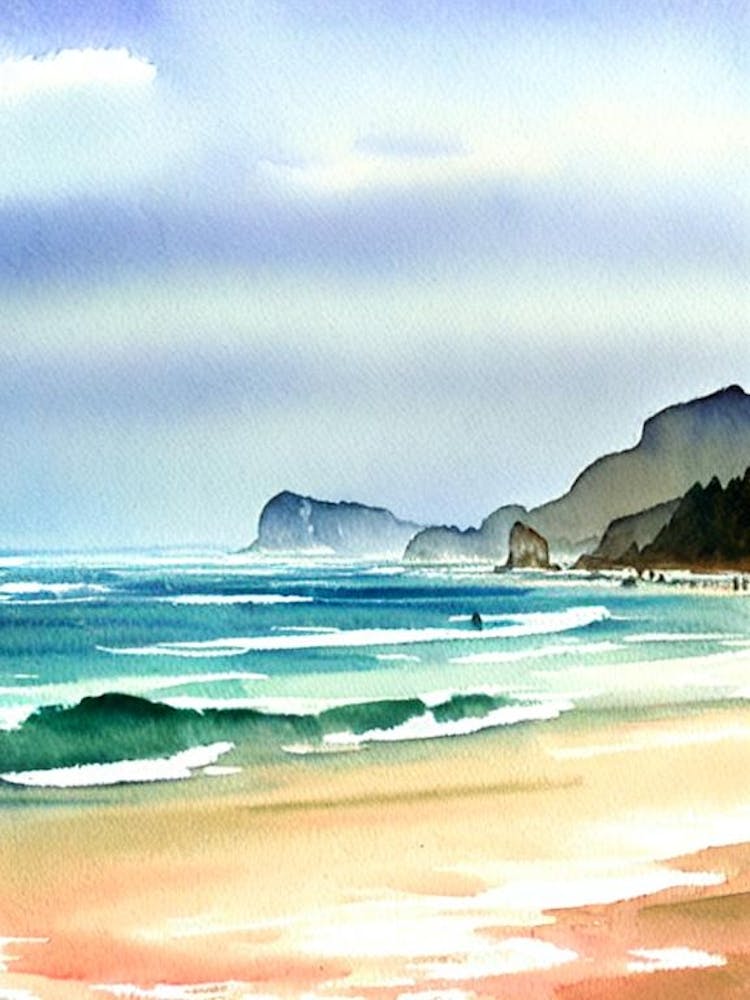 Cannon Beach 3, Oregon Watercolour