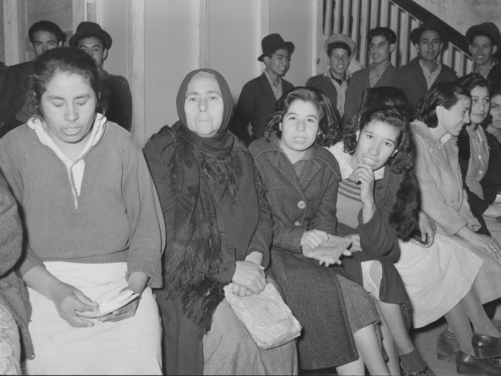 Mexican Pecan Workers Waiting In Union Hall For Assignment To Work, San Antonio, Texas By Russell Lee 1