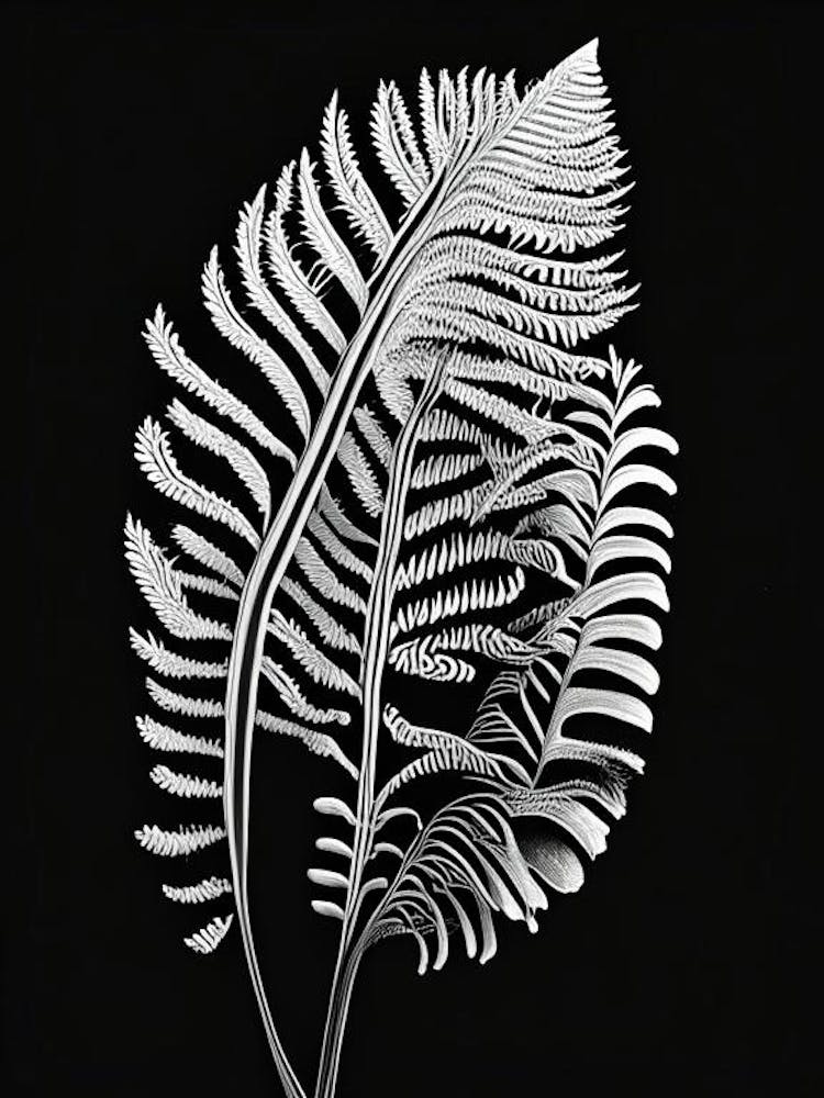 Tassel Fern Linocut