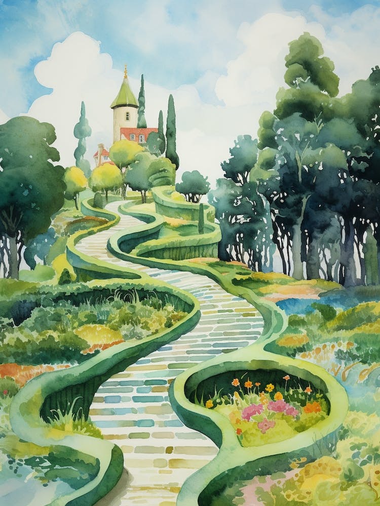Garden Of Cosmic Speculation United Kingdom Watercolour 2
