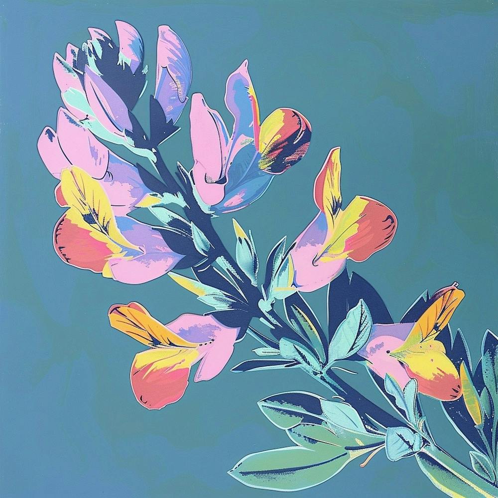 Aconitum 2 Square Flower Illustration