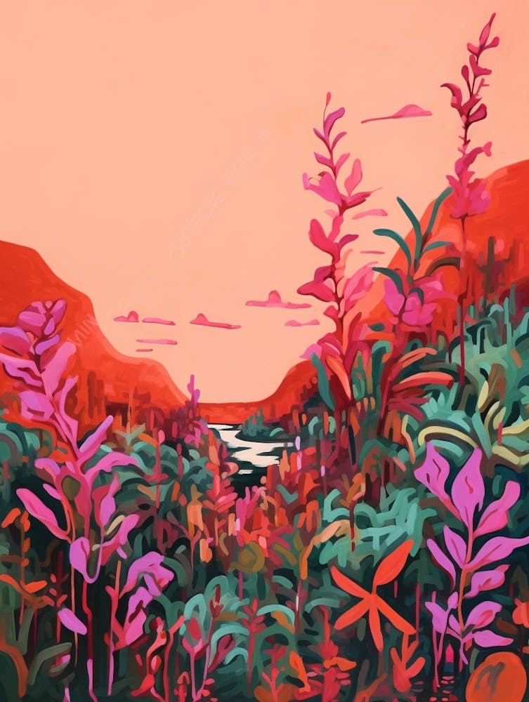 Boho Wildflower Painting Fireweed 2