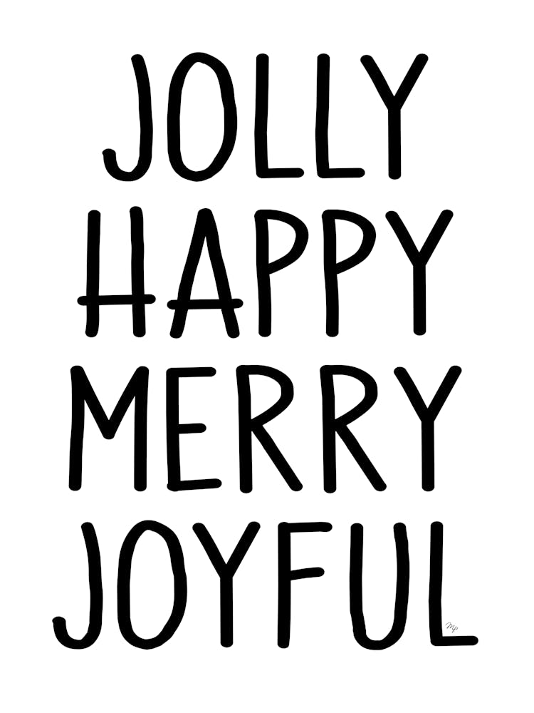 Jolly Happy Merry Joyful Xmas typography 1